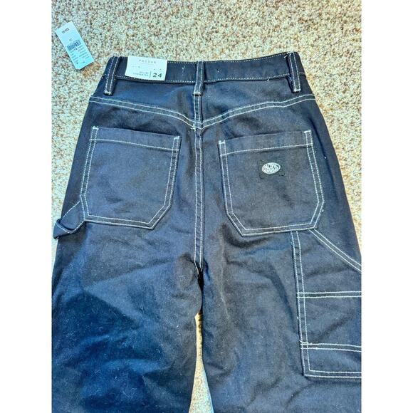 PACSUN 90's Boyfriend Carpenter Jeans/Pants size women's 24; Black; NWT! - Picture 4 of 13